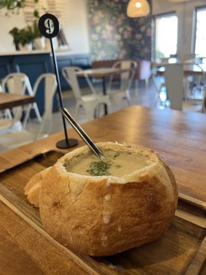 Vegan clam chowder  at Goji Berry in Phoenix