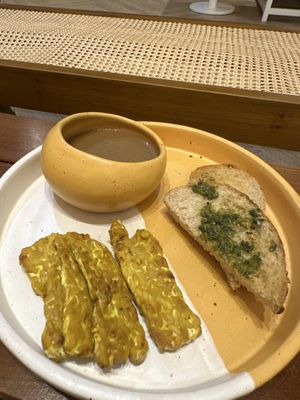 the non gf parts of the salad   at TRu in Kerobokan Kelod