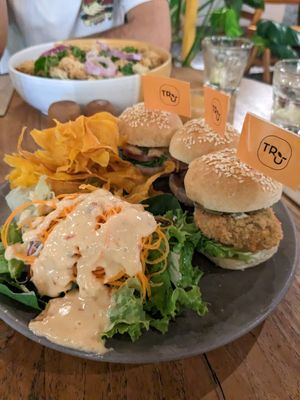 Three meat(less) slider at TRu in Kerobokan Kelod