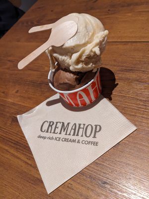 Coconut, chocolate hazelnut at CREMAHOP in Zushi