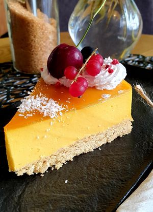 vegan cake at Beija Flor Cafe in Bratislava