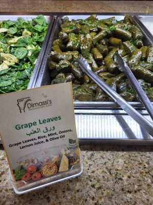 Vegan grape leaves! at Dimassi's Mediterranean Buffet in Austin