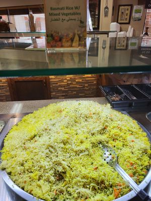 Vegan basmati rice at Dimassi's Mediterranean Buffet in Austin