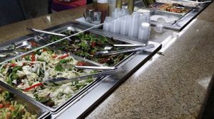 Line at Dimassi's Mediterranean Buffet in Austin