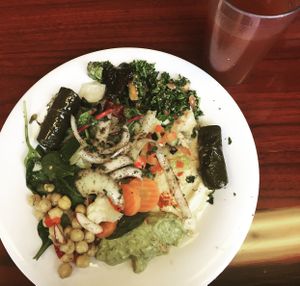 Yummy happy vegan! at Dimassi's Mediterranean Buffet in Austin