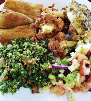 Cauliflower is the bestttt at Dimassi's Mediterranean Buffet in Austin