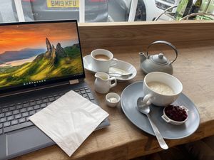 Breakfast with a view over the square   at The Cafe on the Square in Helmsley