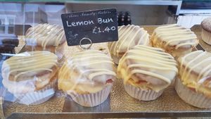 Lemon buns (vg) #Veganuary at Akins Family Bakers in South Shields
