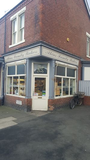 Exterior #Veganuary at Akins Family Bakers in South Shields
