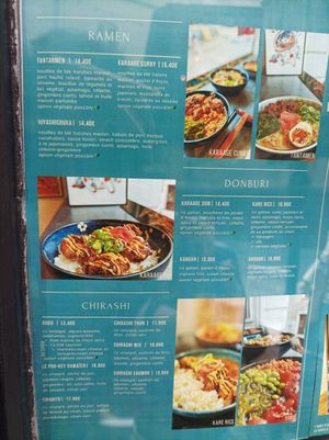 Menu at Komesu in Angers