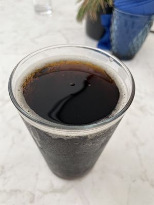 Lithuanian drink “gira” , tastes like bread  at Lagūna Restaurant-Terasa in Palanga