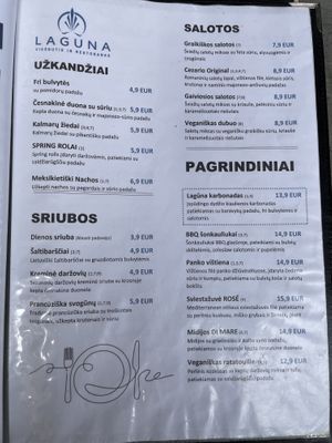 Vegan bowl and vegan ratatouille on menu  at Lagūna Restaurant-Terasa in Palanga
