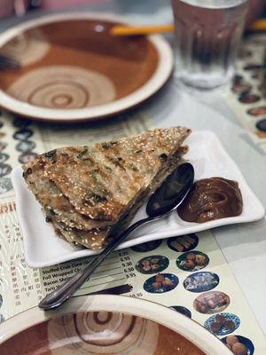 Onion pancake  at Big Lantern in San Francisco