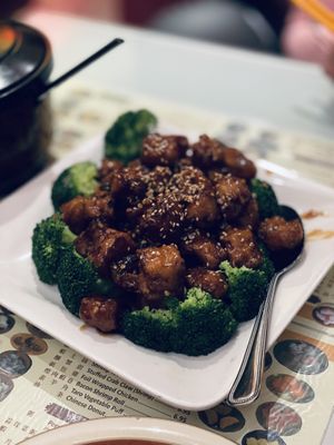 Sesame meatless chicken  at Big Lantern in San Francisco