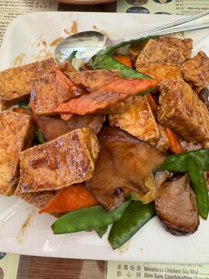 Braised tofu with bok choy and veg #Veganuary at Big Lantern in San Francisco