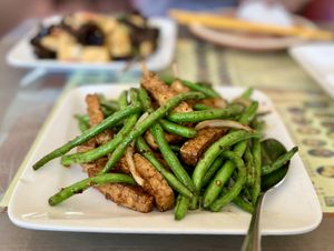 Sauteed String Bean with Fried Tofu  at Big Lantern in San Francisco