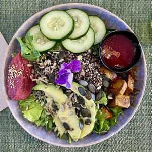 Vegan bowl  at Green Buddha in Vila Real De Santo Antonio