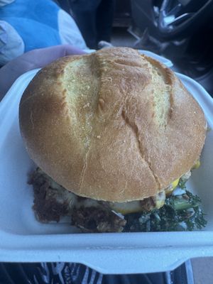 Backyard burger   at Pure Vegan Cafe in Durham