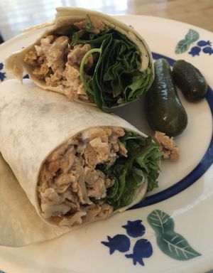 Tuna-less salad sandwich was delicious on 7-16-23  at Salt and Pepper Social in Newcastle