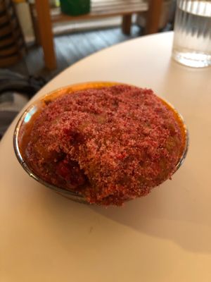 Homemade jelly donut on top of house made soft serve - that’’ll do  at Salt and Pepper Social in Newcastle