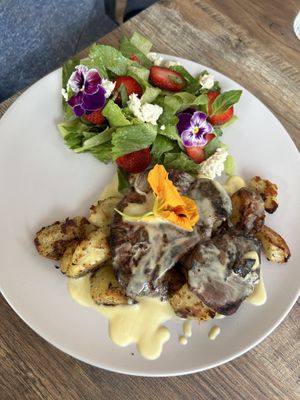 Lion’s mane steak made without cashews😄  at Salt and Pepper Social in Newcastle