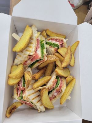 Vegan Club Sandwich at Artemidas Bistro in Artemida