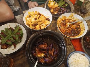 (these are not the full portions, we had already started serving ourselves) at Shanghai Kitchen in Marseille