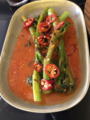 Tenderstem broccoli tapas  at Allard's Lounge in North Shields