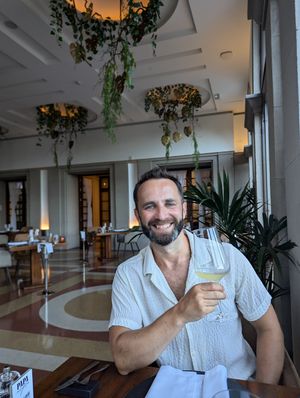 Inside the restaurant. Lots of greenery and not overcrowded at Papa Negra in Tenerife