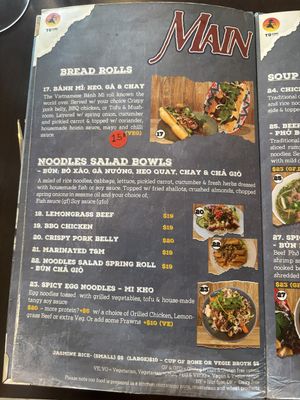 Menu #Veganuary at Tu Vietnamese Street Food in Myrtleford