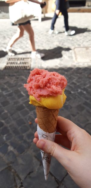 melon and strawberry at Venchi - Spanish Steps in Rome
