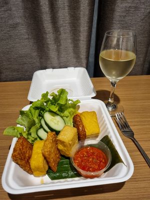 Tofu & tempeh with spicy sambal at Sendok Garpu in Brisbane