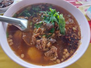 Gaow laow  (vegetable soup) at Raan Nittaya Ahaan Jey - ร้านนิตย์ อาหารเจ in Chiang Mai