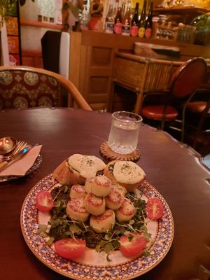 Gnocchi with Pesto & Bread with vegan cheese at Sum 숨 in Jeju
