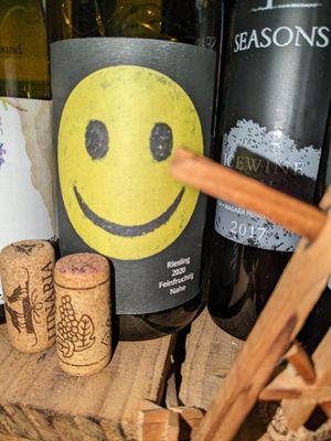 Some wines from the wall at Sum 숨 in Jeju