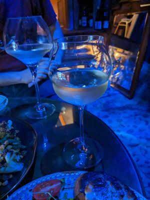 Close up of wine glass in fancy room at Sum 숨 in Jeju