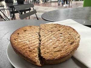 vegan 'tosti' w/ dal  at Coffee Company - Oude Doelenstraat in Amsterdam