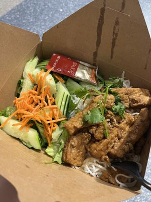 Lemongrass tofu vermicelli noodle bowl  at SEA - Bambuza - North Satellite 03 in Seattle