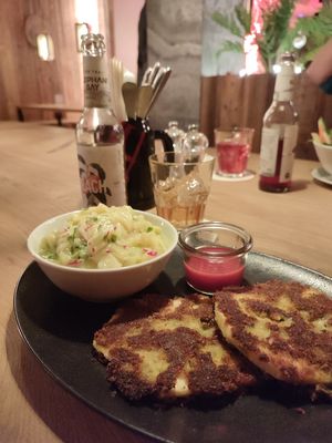 Potato salad and celery Schnitzel  at HeimWerk Tal in Munich