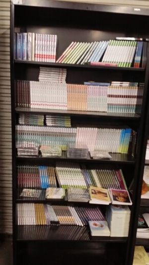 Veg*n savvy library of goods for sale at The Raw Food World in Camarillo