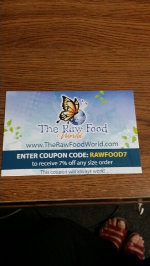 Online 7% discount Coupon Code (works everytime) at The Raw Food World in Camarillo
