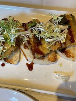 Crispy zucchini on a bao bun at Roy's in Honolulu