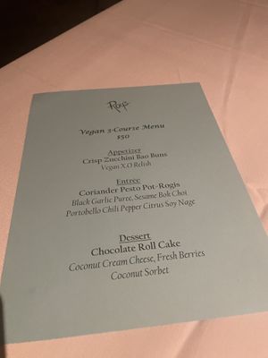 Menu for 8/21/22  at Roy's in Honolulu