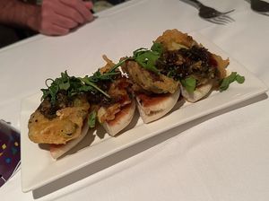 Tempura zucchini bao buns  at Roy's in Honolulu