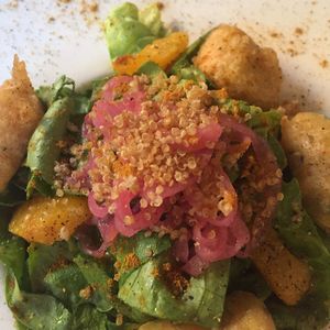 kula butter leaf - fried avocado and quinoa and onions at Roy's in Honolulu