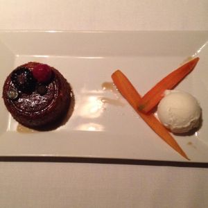 carrot spice cake and sorbet at Roy's in Honolulu