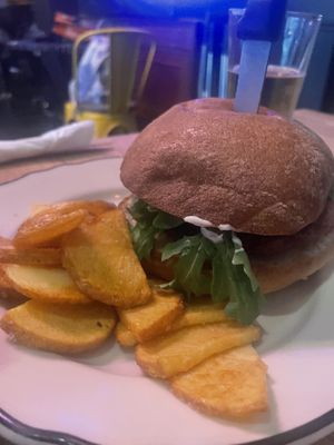 Beet burger  at Saint John's Bar and Eatery in Seattle