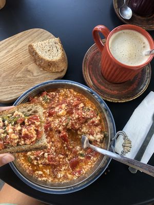 Vegan menemen with tofu   at Ardıç Şarküteri in Fethiye