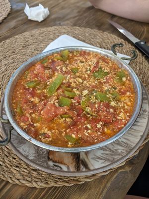 Vegan Menemen at Ardıç Şarküteri in Fethiye
