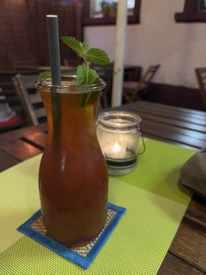 Thai iced tea with lemon   at Nakorn Thai in Frankfurt
